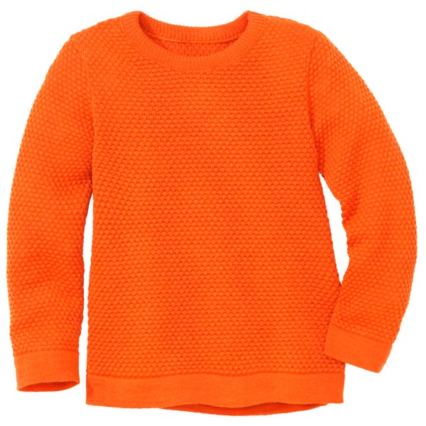 disana - Kid's Wabenstrick-Pullover - Wollpullover Gr 122/128 orange von Disana