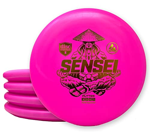 Discmania Sensei Disc Golf Putter – Disc Golf Putter Pack – Active Base Sensei Putter mit stabilem Disc Flight, Practice Putter Pack (Farben können variieren) (5 Stück) von Discmania