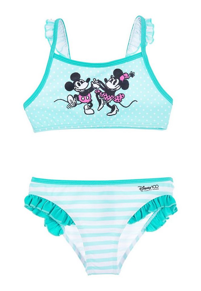 Disney Minnie Mouse Badeanzug 100 Jahre Retro Mädchen Bikini Bade-Set Badeanzug Bademode von Disney Minnie Mouse