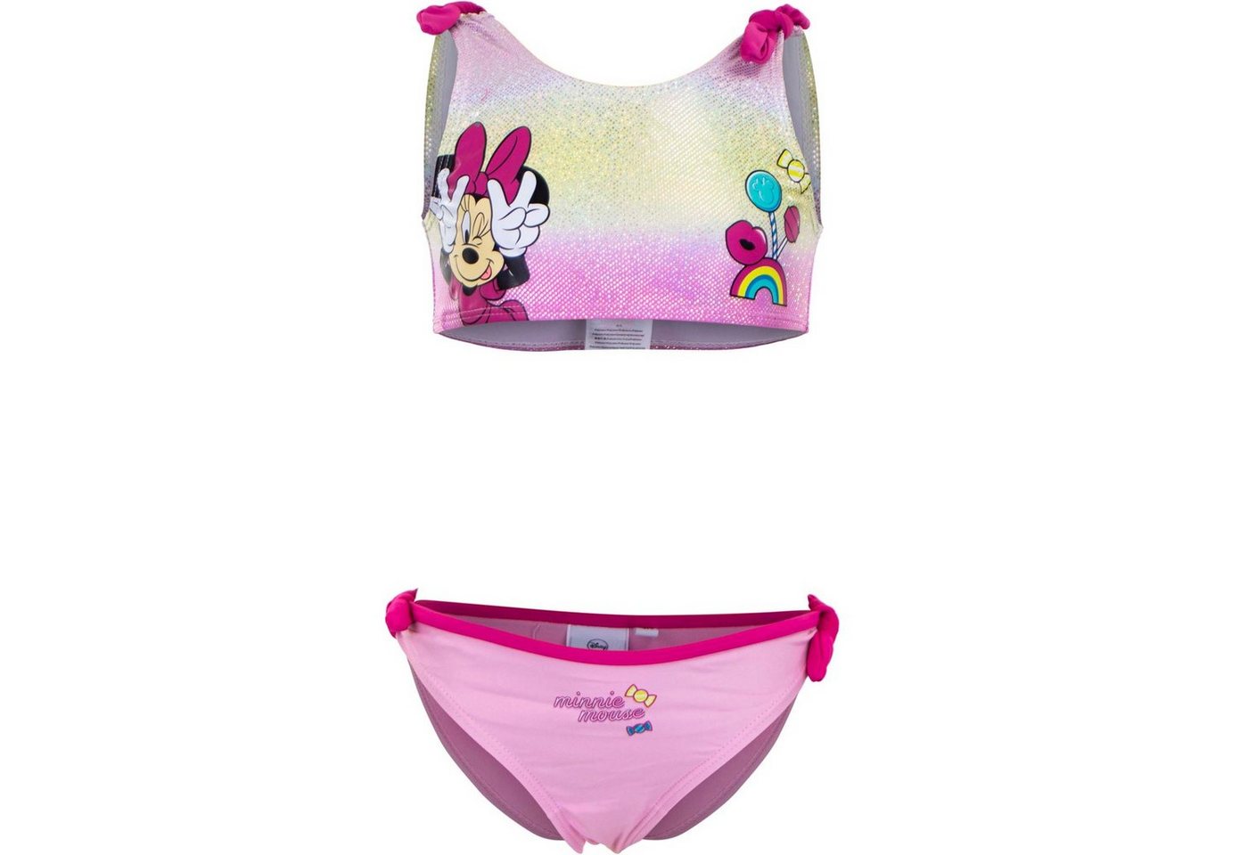 Disney Minnie Mouse Bustier-Bikini Minnie Maus Kinder Mädchen Bikini Gr. 98 bis 128 von Disney Minnie Mouse