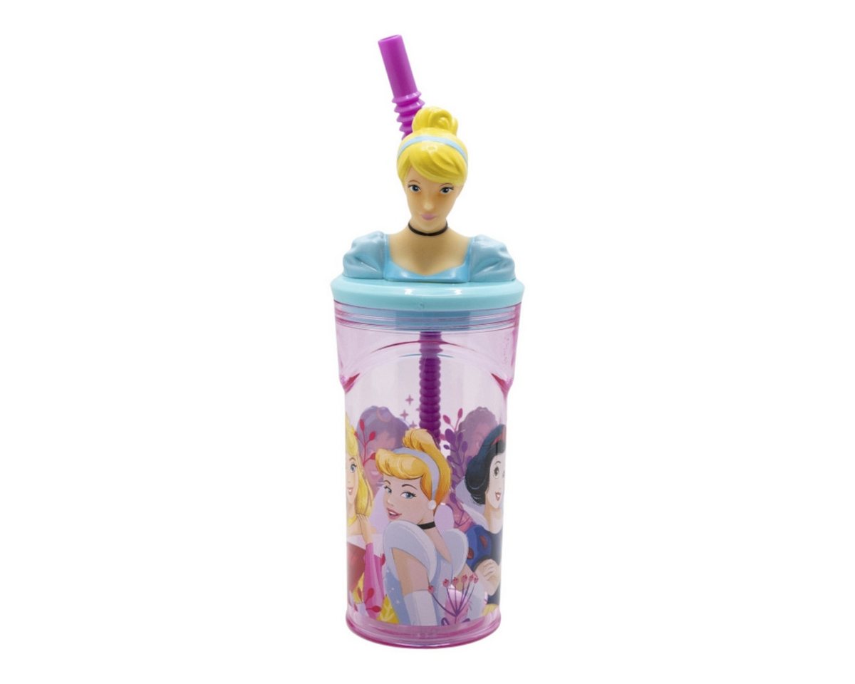 Disney Princess Trinkflasche Becher 3D Kindertrinkbecher 360 ml mit Strohhalm & Figurdeckel von Disney Princess