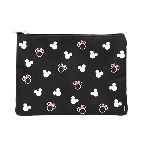 DISNEY Minnie Federmäppchen, flach, schwarz, Minnie Mouse – Reisetasche, ideal für Make-up Mickey und Minnie, Schwarz, Grand Format, Flaches Federmäppchen von Disney