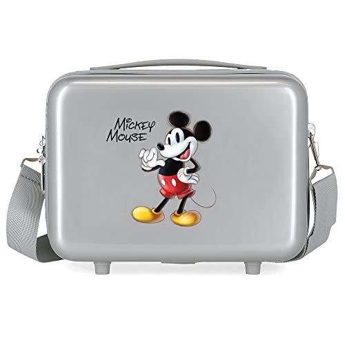 Disney 100 Mickey Joyful Kulturbeutel, anpassungsfähig, Grau, 29 x 21 x 15 cm, starres ABS, 9,14 l, 0,63 kg von Disney