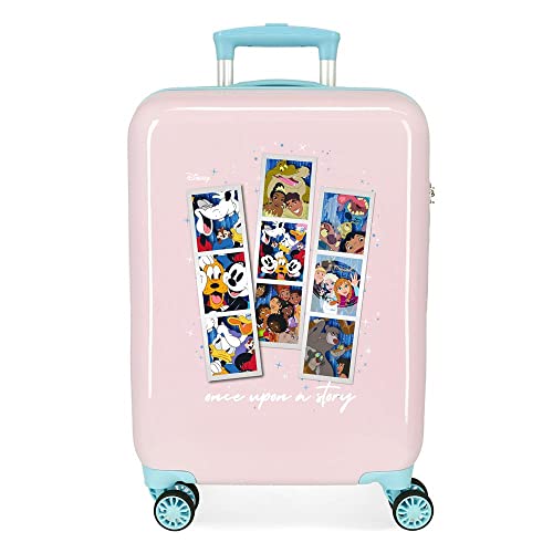 Disney 100 Once Upon a Story Rosa Kabinenkoffer 38x55x20 cm Starres ABS Seitliches Zahlenschloss 34L 2 kg 4 Doppelrollen Handgepäck von Disney