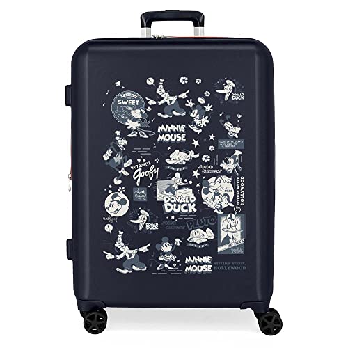 Disney 100 Special Shine Mickey Comic Mittelgroßer Koffer, Blau, 48 x 70 x 26 cm, starres ABS, integrierter TSA-Verschluss, 81 l, 3,98 kg, 4 Doppelräder von Disney
