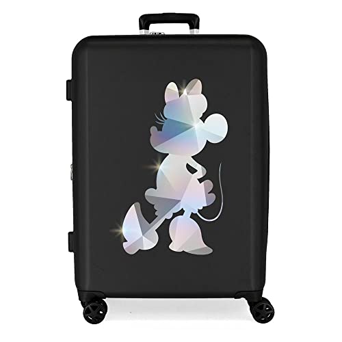 Disney 100 Special Shine Mickey Silver Medium Koffer Schwarz 48x70x26 cm Starres ABS Integrierter TSA-Verschluss 81L 3,98 kg 4 Doppelrollen von Disney