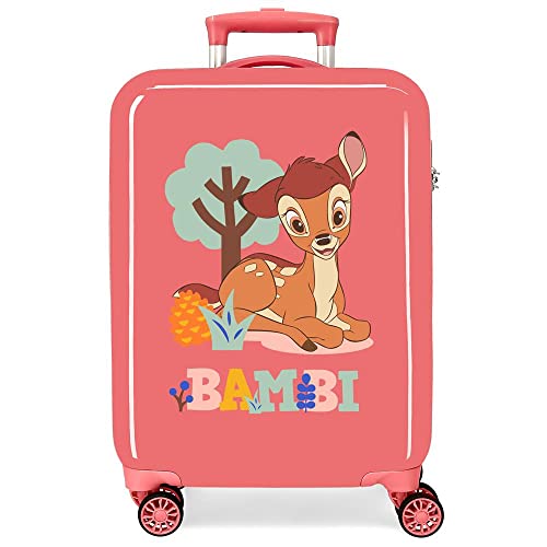 Disney Bambi Koffer für Korallen, 38 x 55 x 20 cm, starr, ABS-Kombinationsverschluss, seitlich 78 l, 2 kg, 4 Räder, Handgepäck, rot, kabinenkoffer von Disney