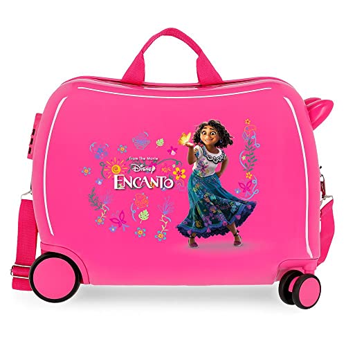 Disney Encanto Kinderkoffer, Rosa, 50 x 39 x 20 cm, Hartplastik, seitlicher Kombinationsverschluss, 34 l, 1,8 kg, 4 Räder von Disney