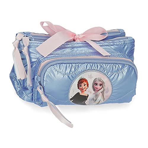 Disney Frozen Seek Courage Kulturbeutel mit DREI Fächern blau 20,5 x 10,5 x 8,5 cm Polyester von Disney