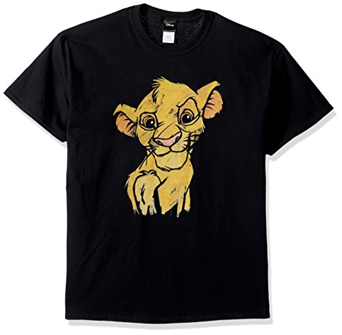 Disney Herren Lion King Simba Sketch Crown Prince Graphic T-shirt, Schwarz, XXL von Disney