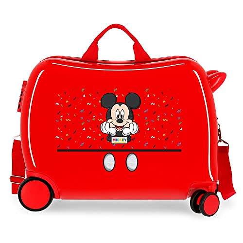 Disney It's a Mickey Thing Kinderkoffer, Rot, 50 x 38 x 20 cm, Hartplastik, seitlicher Kombinationsverschluss, 34 l, 1,8 kg, 4 Räder, Handgepäck von Disney
