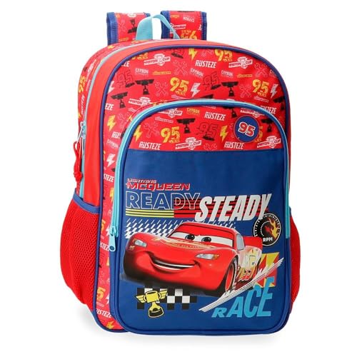 Disney Joumma Cars Lets Race Schulrucksack, anpassbar an Trolley, Rot, 30 x 40 x 12 cm, Polyester, 15,6 l, rot, Schulrucksack, anpassbar an Trolley von Disney