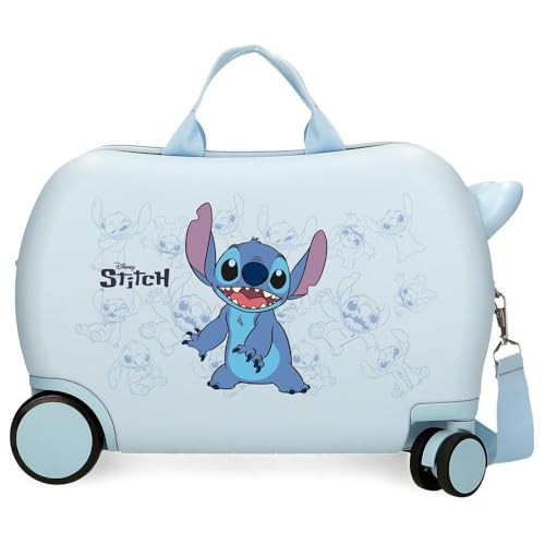 Disney Joumma Happy Stitch Kinderkoffer, Blau, 45 x 31 x 20 cm, starr, ABS, 24,6 l, 1,8 kg, 2 Räder, Handgepäck, blau, kinderkoffer von Disney