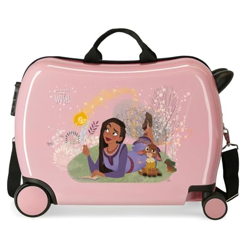 Disney Joumma Make a Wish Kinderkoffer, Rosa, 50 x 38 x 20 cm, starr, ABS, seitlicher Kombinationsverschluss, 38 l, 1,8 kg, 2 Räder, Gepäck, Hand, Rosa, kinderkoffer von Disney