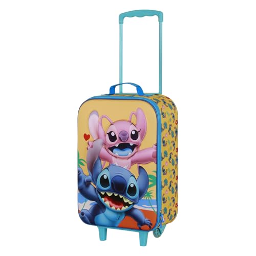 Disney Lilo und Stitch Ocean-Soft 3D Trolley-Koffer, Blau, 17 x 33 x 52 cm, Kapazität 26 L von Disney