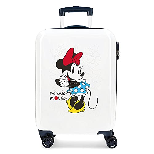 Disney Minnie Magic Kabinenkoffer Weiß 37x55x20 cms Hartschalen ABS Kombinationsschloss 33L 2,8Kgs 4 Doppelräder Handgepäck von Disney