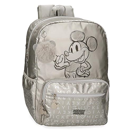 Disney Mickey 100 Schulrucksack für Laptop Grau 32x42x15 cm Polyester 20,16L von Disney