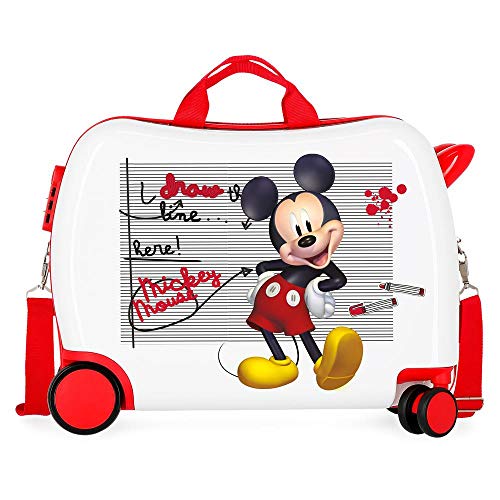 Disney Minnie Mickey Draw The line Kinder-Koffer Rot 50x39x20 cms Hartschalen ABS Kombinationsschloss 34L 2,1Kgs 4 Räder Handgepäck von Disney