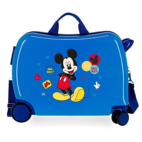 Disney Mickey Enjoy the Day Kinder-Koffer Blau 50x38x20 cms Hartschalen ABS Kombinationsschloss 34L 2,1Kgs 4 Räder Handgepäck von Disney