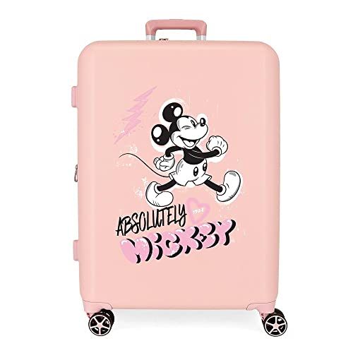Disney Mickey Friendly Medium Koffer Nude 48x70x26 cm Starres ABS Integrierter TSA-Verschluss 88L 3,98 kg 4 Doppelrollen von Disney