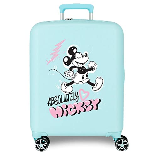 Disney Mickey Friendly Türkis Kabinenkoffer 40x55x20 cm Starres ABS Integriertes TSA-Schloss 38,4 l 2,82 kg 4 Doppelrollen Handgepäck von Disney