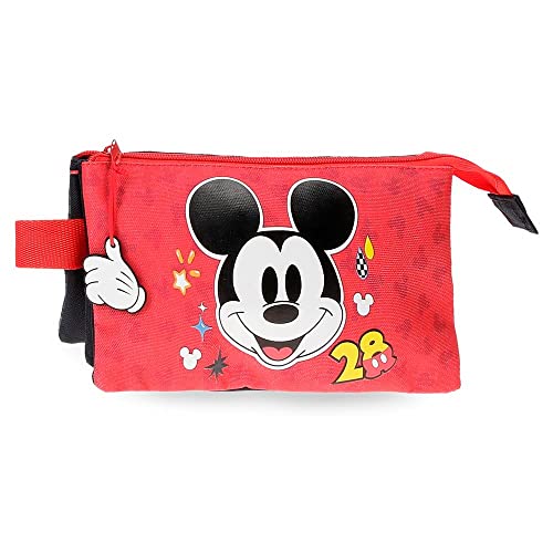 Disney Mickey Get Moving Federmäppchen Dreifach Mehrfarbig 22x12x5 cm Polyester, bunt, Dreifach-Etui von Disney