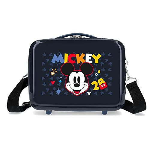 Disney Mickey Get Moving Kulturbeutel, anpassbar, mit Umhängetasche, Blau, 29 x 21 x 15 cm, ABS, 9,14 l, 0,6 kg, blau, Anpassbare Kulturtasche mit Umhängetasche von Disney