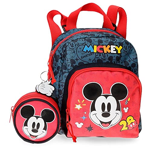 Disney Mickey Get Moving Rucksack Kindergarten Mehrfarbig 19x23x8 cm Polyester 3,5l, bunt, Kindergartenrucksack von Disney