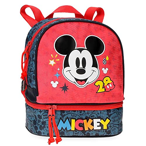 Disney Mickey Get Moving Rucksack mit Snackträger, mehrfarbig, 23 x 28 x 13 cm, Polyester, 8,37 l, bunt, Rucksack mit Snackhalter von Disney