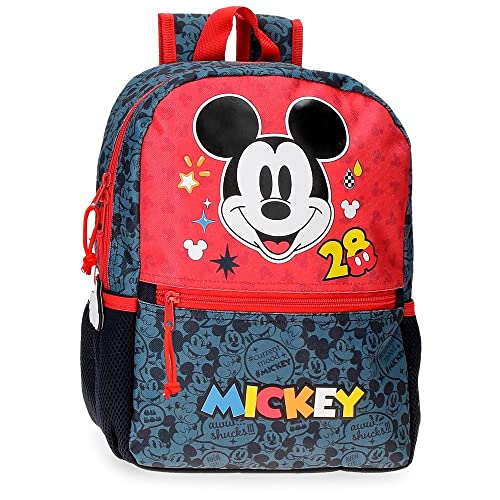 Disney Mickey Get Moving Schulrucksack, anpassbar, 25 x 32 x 12 cm, Polyester, 9,6 l, bunt, Schulrucksack, anpassbar an den Trolley von Disney
