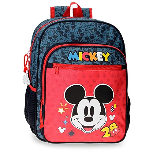 Disney Mickey Get Moving Schulrucksack Mehrfarbig 30 x 38 x 12 cm Polyester 13,68 l, bunt, Schulrucksack von Disney