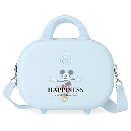 Disney Mickey Happiness Anpassbarer Kulturbeutel mit blauem Schultergurt 29 x 21 x 15 cm, starres ABS, 9,14 l, 2,52 kg von Disney