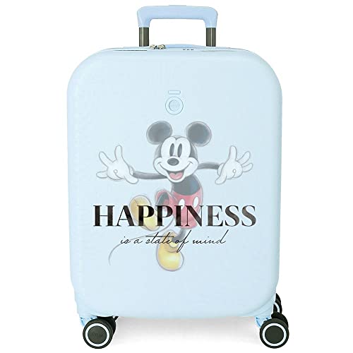 Disney Mickey Happiness Kabinenkoffer Blau 40 x 55 x 20 cm Starres ABS Integrierter TSA-Verschluss 37 L 2,74 kg 4 Doppelrollen Handgepäck von Disney