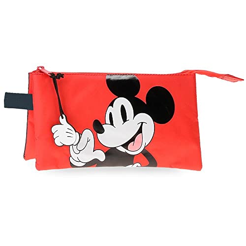 Disney Mickey Mouse Fashion Federmäppchen Dreifach Mehrfarbig 22x12x5 cm Mikrofaser, bunt, Dreifach-Etui von Disney