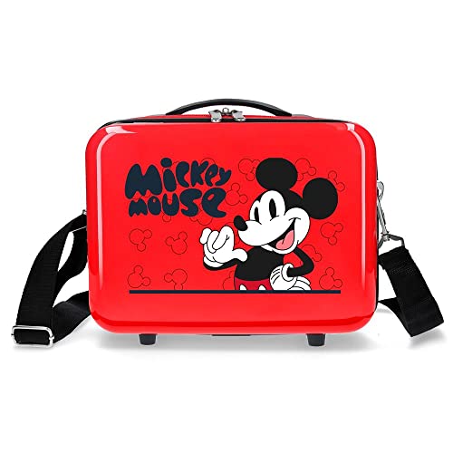 Disney Mickey Mouse Fashion Kulturbeutel mit Umhängetasche, rot, Anpassbare Kulturtasche mit Umhängetasche von Disney