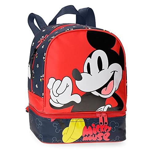 Disney Mickey Mouse Fashion Rucksack mit Snackträger, mehrfarbig, 23 x 28 x 13 cm, Mikrofaser, 8,37 l, bunt, Rucksack mit Snackhalter von Disney