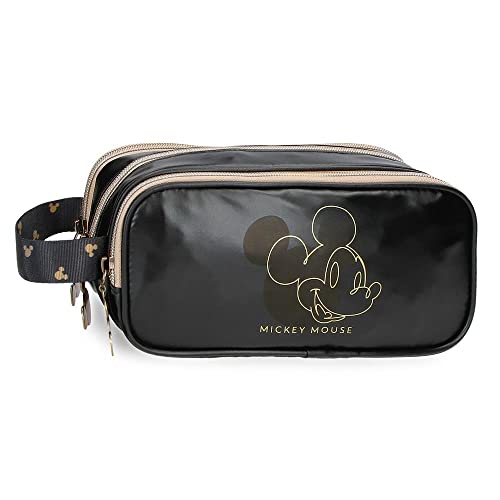 Disney Mickey Outline Federmäppchen, dreifach, Schwarz 22 x 10 x 9 cm Polyester, Schwarz, Dreifach-Etui von Disney