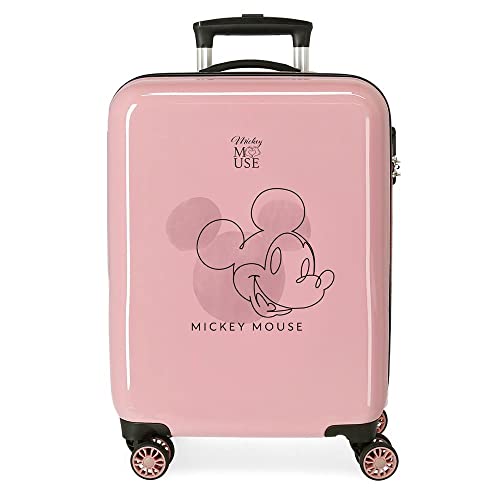 Disney Mickey Outline Kabinentrolley Pink 38x55x20cm starres ABS Seitenkombinationsschloss 34L 2kg 4 Rollen Doppelhandgepäck von Disney