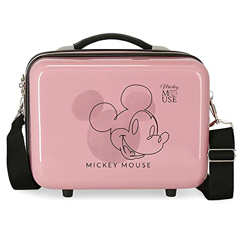 Disney Mickey Outline Kulturbeutel, anpassbar, mit Umhängetasche, rosa, 29 x 21 x 15 cm, starr, ABS 9,14 l von Disney