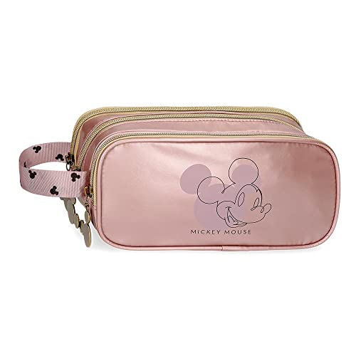 Disney Mickey Outline Triple Pink Tasche aus Polyester, 22 x 10 x 9 cm von Disney