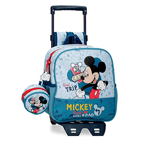 Disney Mickey Road Trip Kleiner Rucksack mit Trolley Blau 23x25x10 cm Polyester 5,75L von Disney