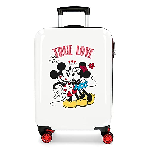 Disney Mickey True Love Kabinenkoffer Weiß 38x55x20 cms Hartschalen ABS Kombinationsschloss 34L 2,6Kgs 4 Doppelräder Handgepäck von Disney