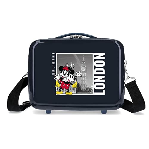 Disney Mickey und Minnie Travel the World London Blauer, anpassbarer Kulturbeutel, 29 x 21 x 15 cm, starres ABS, 9,14 l, 0,8 kg von Disney
