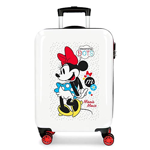 Disney Minnie Enjoy the Day Kabinenkoffer Weiß 40x55x20 cms Hartschalen ABS Kombinationsschloss 34L 2,8Kgs 4 Doppelräder Handgepäck von Disney