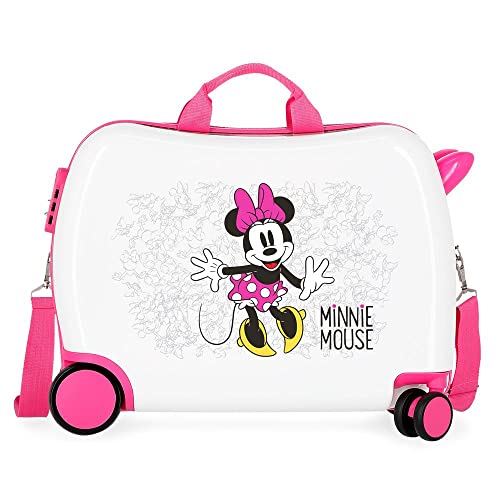 Disney Minnie Enjoy the Day Kinder-Koffer Weiß 50x38x20 cms Hartschalen ABS Kombinationsschloss 34L 2,1Kgs 4 Räder Handgepäck von Disney