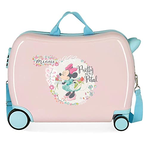 Disney Minnie Florals Kinderkoffer, Rosa, 50 x 38 x 20 cm, starr, ABS-Kombinationsverschluss, 34 l, 1,8 kg, 4 Räder, Handgepäck von Disney