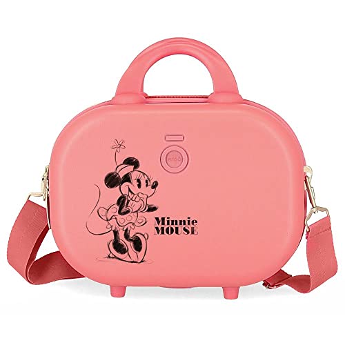 Disney Minnie Happiness Anpassbarer Kulturbeutel mit rosa Schultergurt 29 x 21 x 15 cm starres ABS 9,14 l 2,52 kg von Disney