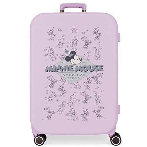 Disney Minnie Happiness Mittlerer Koffer Lila 48x70x28 cm Starres ABS Integrierter TSA-Verschluss 79L 4,32 kg 4 Doppelrollen von Disney