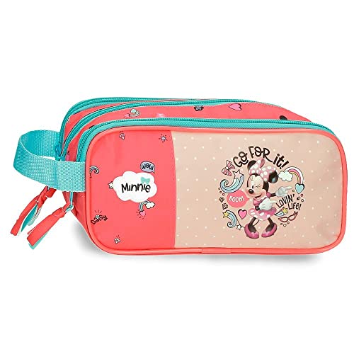 Disney Minnie Lovin Life Federmäppchen Dreifach Mehrfarbig 22x10x9 cm Mikrofaser, bunt, Dreifach-Etui von Disney