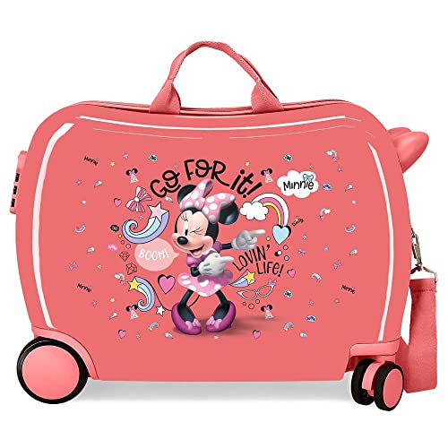 Disney Minnie Lovin Life Kinderkoffer, Rosa, 50 x 39 x 20 cm, starre ABS-Kombinationsverschluss, 34 l, 1,8 kg, 4 Räder, Handgepäck, Rosa, kinderkoffer von Disney